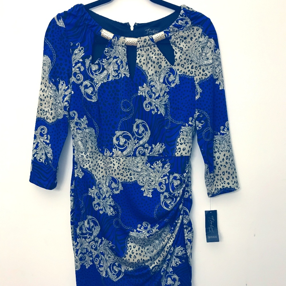 Beautiful blue and gold pattern dress
